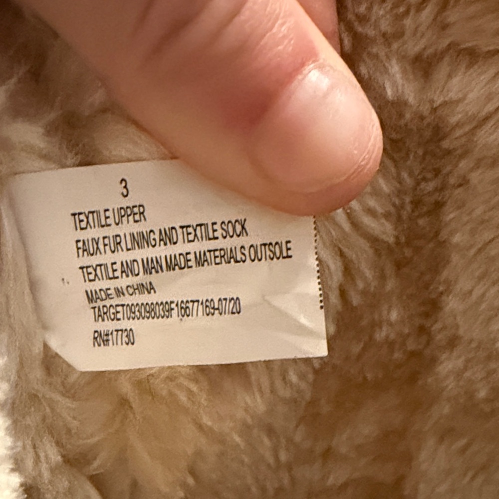 Cat & Jack Tan Faux Fur Winter Boots (Size 3) - Picture 4 of 4